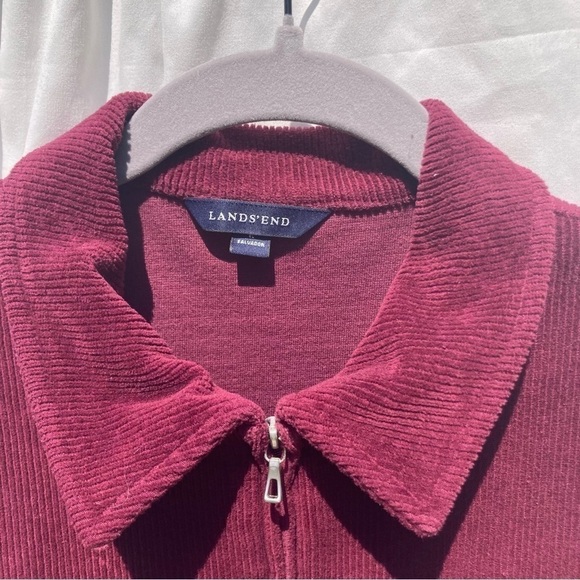 Lands End wine red zipper jacket, size medium - Picture 3 of 9